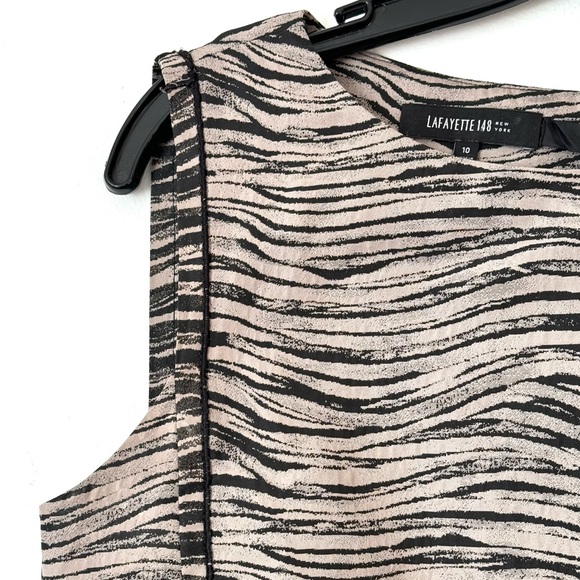 Lafayette 148 New York animal print fitted dress with bateau neckline - Picture 3 of 10